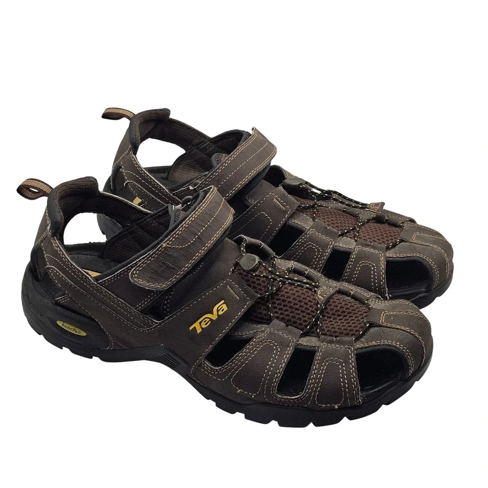 Teva Omnium Fisherman Sandals 13 Brown ShocPad Gorpcore Hiking Outdoor Water